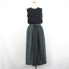 センスオブプレイス バイ アーバンリサーチ Sense of Place by Urban Research ワンピース チュニック ノースリーブ 丸首 ドッキング ロング丈 F ブラック×グリーン ※EKM
