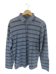 エルエルビーン L.L.BEAN プルオーバー ポロシャツ 長袖 ボーダー ネイビー系 サイズMED-REG QQQ