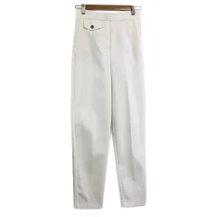 ザラ ZARA パンツ テーパード ロング ハイウエスト センタープレス 無地 USA S 白 ホワイト