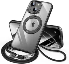 295L1665　iPhone14 用 ケース (ブラック ショルダーストラップ