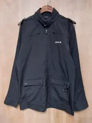 adidas(アディダス) 黒 ポケット ウインドブレーカー ジャケット