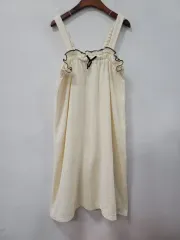 アイボリー リボン フリル タオル ワンピース