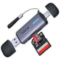 【即日発送】超高速転送 3.0 C/USB 2-in-1 type SDカードリーダー マイクロsdカードリーダー llano