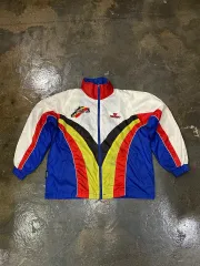 90s Belgian Athletics チーム トレーナー ウィンドブレーカー ジャケット S
