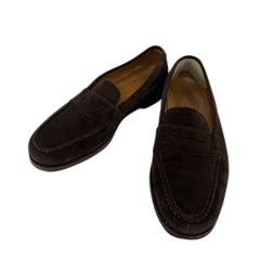 TODS ダークブラウン スエード ローファー - メルカリ