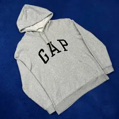 GAP(ギャップ) 裏起毛 グレー フード付きTシャツ