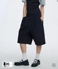 sevenselah(セブンセラー) ナイロン 片あご バミューダ パンツ 黒