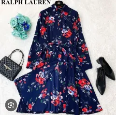 ポロ Ralph Lauren(ラルフローレン) フラワー ロング シャツ ワンピース 55 サイズ