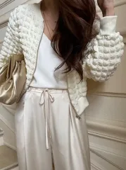 アイボリーorブラック バブル アウター