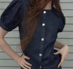 ZARA ザラ デニム 半袖 ブラウス 夏 Tシャツ s