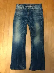 グレート ギャツビー GGパッチ キュービック リベット ウォッシュ ブーツカット デニムパンツ L