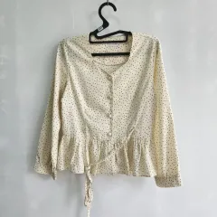 0251 deliccent アイボリー ドット柄 ブラウス フリーサイズ
