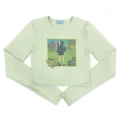 PALE JADE(ペイルジェイド) プリンティング 長袖Tシャツ ライトグリーン