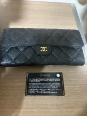 シャネル ブラック キャビア ラブ チュール 財布