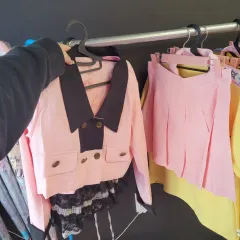 ピンク ツイード ジャケット スカート セット