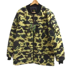 新品 定価5万4864円●A BATHING APE 16AW ロング MA-1 フライト ジャケット コート 1st カモ ア ベイシング エイプ XL メンズ ミリタリーのサムネイル