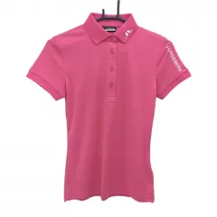 【新品】ジェイリンドバーグ 半袖ポロシャツ ピンク ロゴ白 ストレッチ 吸水速乾 レディース XS ゴルフウェア 2024年モデル J．LINDEBERG