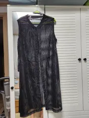 シースルー ロング ベスト ブラック Freeサイズ