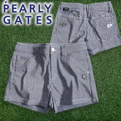 PEARLY GATES パーリーゲイツ ゴルフ C/Peドビー クリーンポケット 小紋柄 ストレッチ ショートパンツ ショーパン ゴルフウェア レディース 055-2132504 定価2.9万 ネイビー ライトブルー ▲033▼50717w01