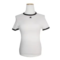 Courreges(クレージュ) 黒 アンド 白 Tシャツ 44