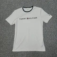 L Tommy Hilfiger ビックロゴ 白 半袖 Tシャツ (2460)