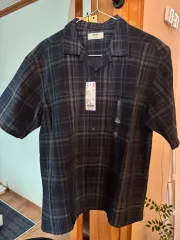 ユニクロ コットンリネン 半袖 シャツ