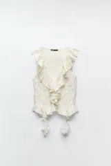ZARA(ザラ) テクスチャー フリル トップス