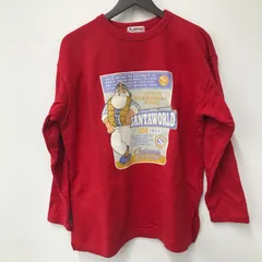 N3006 SANTAWORLD サンタワールド トレーナー L レッド 赤 長袖 メンズ 綿100％ 日本製 プリント 秋冬春 古着 スウェット デザインのサムネイル
