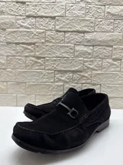 R00765｜FERRAGAMO｜フェラガモ｜モカシン｜モカシンシューズ｜スエードシューズ｜BLACK｜ブラック｜メンズ｜l｜スウェード｜レザーシューズ｜ドレスシューズ｜ストリート｜アメカジ｜USA古着｜古着｜ヴィンテージ｜90S｜Y2K｜今期トレンド