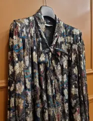 (新品)ザラ メタル シフォン ロング ONE PIECE