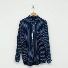 ストライプ 長袖 シャツ メンズ L