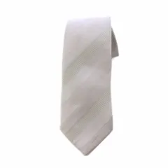 プラダ PRADA ネクタイ ストライプ シルク グレー /KH ■OH