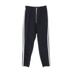 L アディダス ブラック メッシュ サイドライン トラックパンツ トレーナー ズボン パンツ