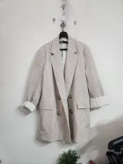 ZARA ストライプ ダブル ブレスト ブレーザー