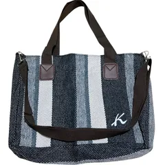 Kロゴ ストライプ ショルダーバッグ トートバッグ 2way 大容量　キタムラ好きな方