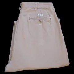 90s ポロ ラルフローレン ANDREW PANT ツータック コットン チノパン ベージュ W36★344 オールド ビンテージ クラシック スラックス