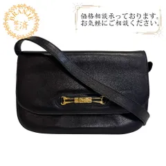 CELINE セリーヌ クラッチバッグ ヴィンテージ 馬車金具 レザー ショルダーバッグ ブラック レディース