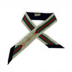GUCCI 花柄シルクスカーフ グッチ ネックボウ シルク100% リボン