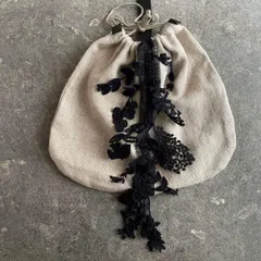 / mina perhonen ミナ ペルホネン 花柄　刺繍　 バッグ 巾着 ハンド リネン エッグ　EGG　BAG　handbag