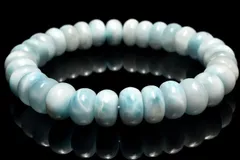 【１点物】癒しの波模様！ ラリマー　10mm　ボタン ブレスレット パワーストーン 天然石 _MC6811