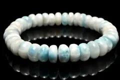 【１点物】癒しの波模様！ ラリマー　10mm　ボタン ブレスレット パワーストーン 天然石 _MC6813