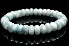 【１点物】癒しの波模様！ ラリマー　10mm　ボタン ブレスレット パワーストーン 天然石 _MC6815