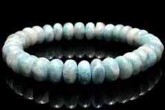 【１点物】癒しの波模様！ ラリマー　10mm　ボタン ブレスレット パワーストーン 天然石 _MC6817