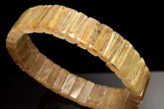 【１点物】迫力金針！ ゴールドタイチンルチルクォーツ　5-6x13mm　バングル パワーストーン 天然石 _MC7028