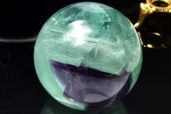 【１点物】希少◇大玉 フェザーインフローライト　47mm　丸玉(台座付き) スフィア パワーストーン 天然石 _CG7381【宅急便】