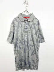 adidas アディダス ゴルフ バックサイドプリント 半袖 ポロシャツ sizeL/グレー ■◆メンズ