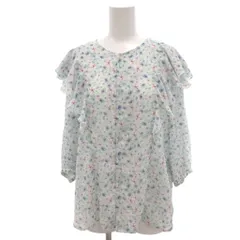 ロペピクニック ROPE Picnic タグ付き ブラウス 38 エメラルドグリーン 小花柄 フリル袖 長そで ECG003 /IL ■ECG003