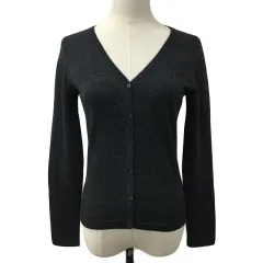 プロポーション ボディドレッシング PROPORTION BODY DRESSING カーディガン ニット Vネック 無地 ウール 長袖 2 グレー