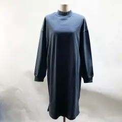 ユニクロ レディース コットンワンピース グレー M ジーンズ センス