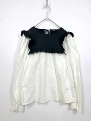 美品 ZARA ザラ 長袖 切り替え ブラウス シャツ sizeXS/白ｘ黒 ■■レディース